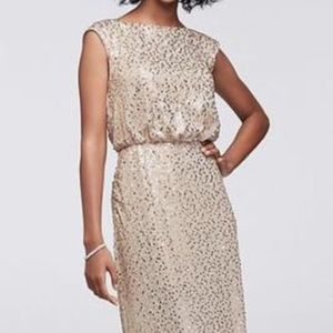 GOLD SEQUIN DAVID'S BRIDAL DRESS